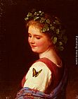 Johann Georg Meyer Von Bremen Famous Paintings - The Butterfly